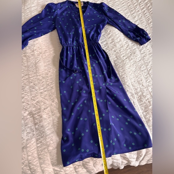 Vintage Maggie London Purple/Blue Dress - Picture 7 of 8